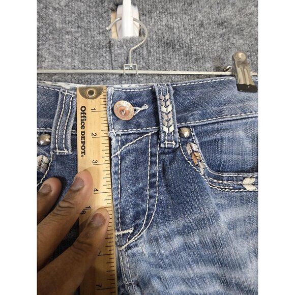 Ariat REAL Denim Shorts Womens 26R Blue Distressed Cut Off Frayed Western - Picture 4 of 10